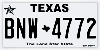 TX license plate BNW4772