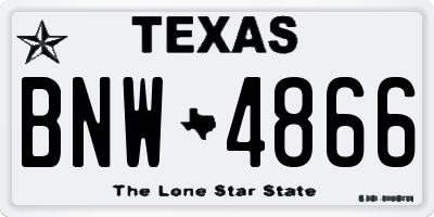 TX license plate BNW4866