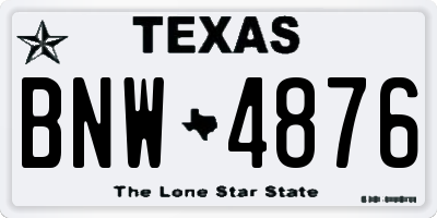 TX license plate BNW4876