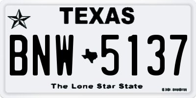 TX license plate BNW5137