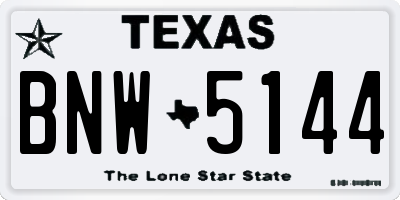 TX license plate BNW5144