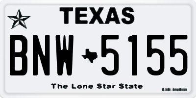 TX license plate BNW5155