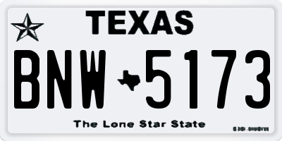 TX license plate BNW5173