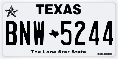 TX license plate BNW5244