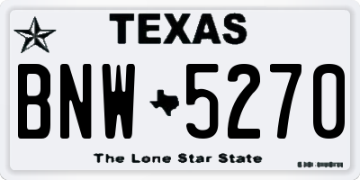 TX license plate BNW5270