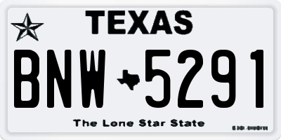 TX license plate BNW5291