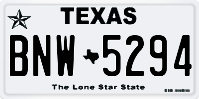 TX license plate BNW5294