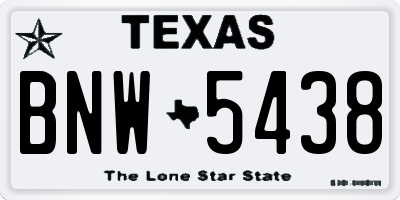 TX license plate BNW5438