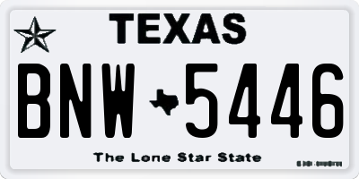 TX license plate BNW5446