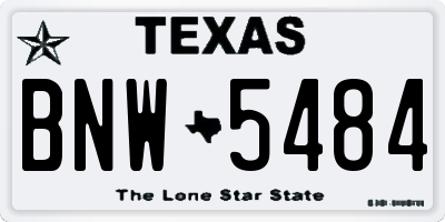 TX license plate BNW5484