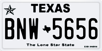 TX license plate BNW5656