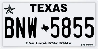 TX license plate BNW5855