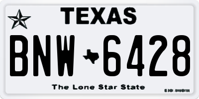 TX license plate BNW6428