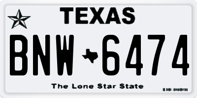 TX license plate BNW6474