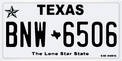 TX license plate BNW6506
