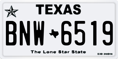 TX license plate BNW6519