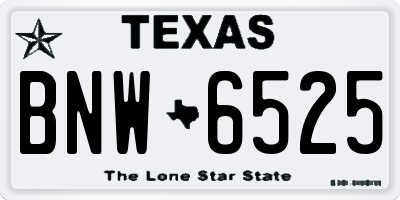 TX license plate BNW6525