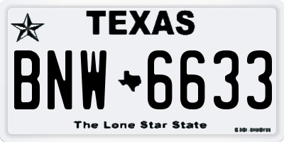 TX license plate BNW6633