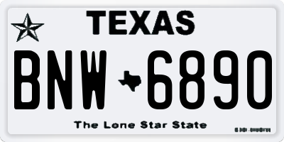 TX license plate BNW6890