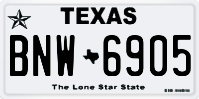 TX license plate BNW6905
