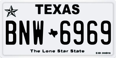 TX license plate BNW6969