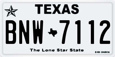 TX license plate BNW7112