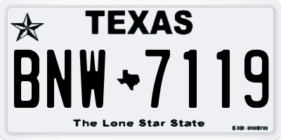 TX license plate BNW7119