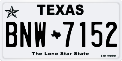 TX license plate BNW7152