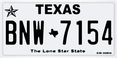 TX license plate BNW7154