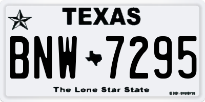 TX license plate BNW7295