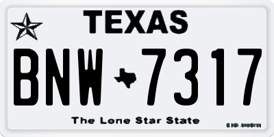 TX license plate BNW7317