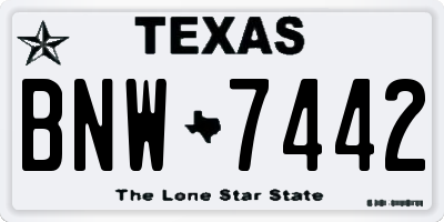 TX license plate BNW7442