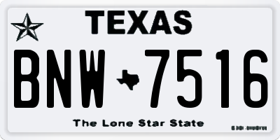 TX license plate BNW7516
