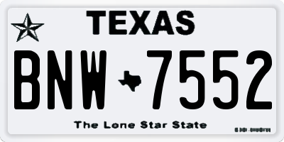 TX license plate BNW7552