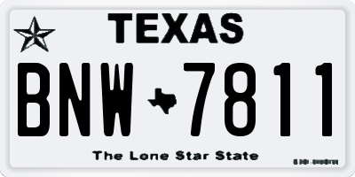 TX license plate BNW7811