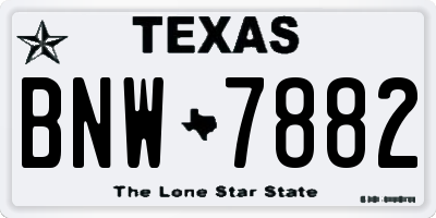 TX license plate BNW7882