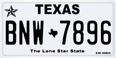 TX license plate BNW7896