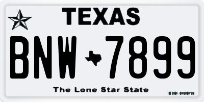 TX license plate BNW7899