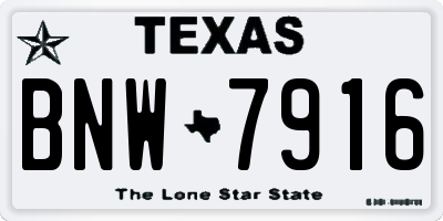 TX license plate BNW7916