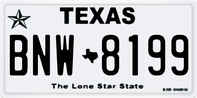 TX license plate BNW8199