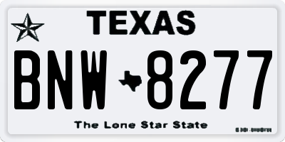 TX license plate BNW8277