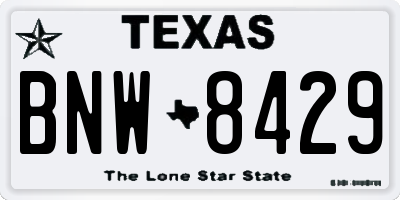 TX license plate BNW8429