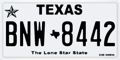 TX license plate BNW8442