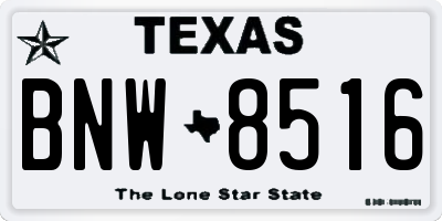 TX license plate BNW8516
