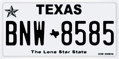 TX license plate BNW8585