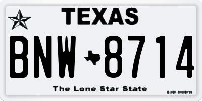 TX license plate BNW8714