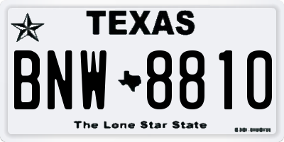 TX license plate BNW8810