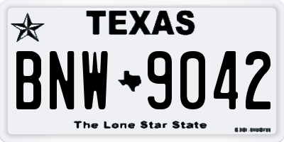 TX license plate BNW9042