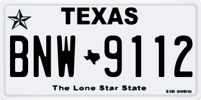 TX license plate BNW9112