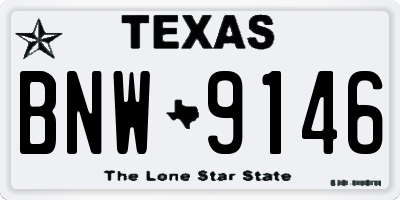 TX license plate BNW9146
